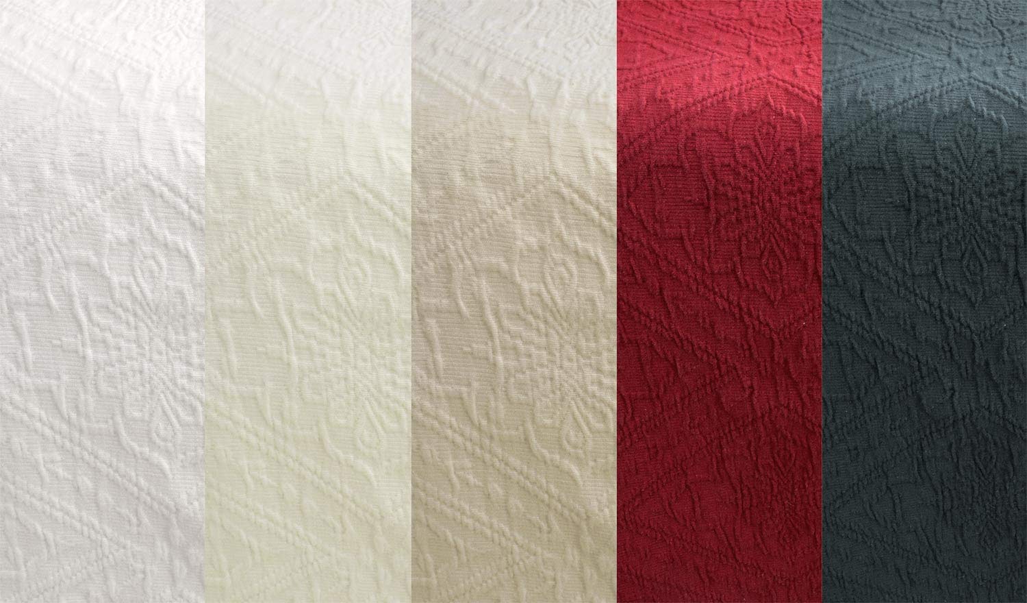 Wohnen & Accessoires Elegante copriletto "Faro" in 100% cotone, da 180 x 260 cm fino a 260 x 300 cm, copridivano con motivi floreali, diversi colori o cuscini (bordeaux, 260 x 300 cm)