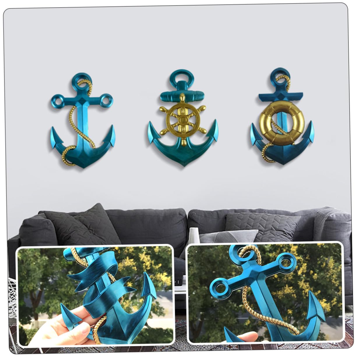 Angoily Stampo in Silicone a Forma Di Ancora 4 Pezzi Per Fai Da Te Decorazioni Murali, Materiale Flessibile Sicuro, Senza Odore, Per Creazioni Artigianali Personalizzate