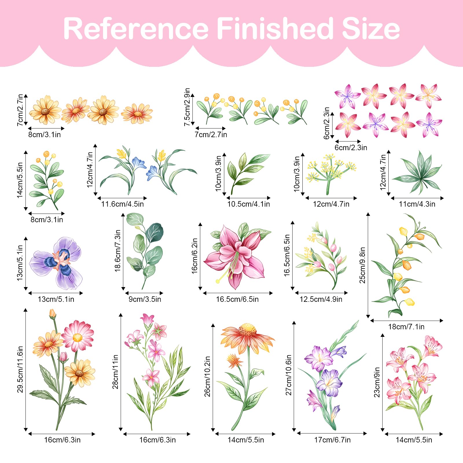 Tanlaby Retro Colorful Wildflower Wall Stickers - Image 4