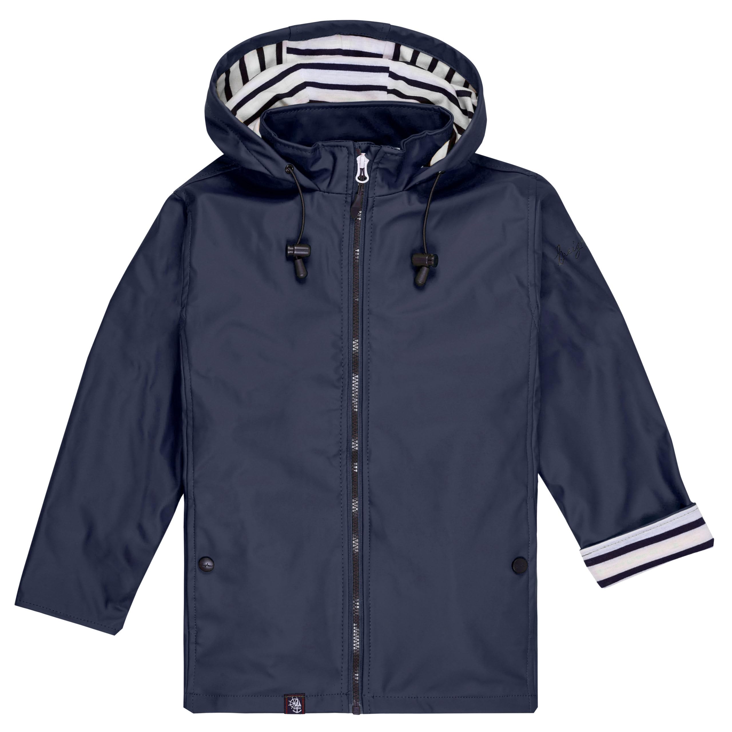 Breizh Ocean - Impermeabile Bambino Ragazzo o Ragazza, Da 1 a 14 anni, Marchio Francese LANNION, Giacca Impermabile Bambino con Interno A Righe con Cappuccio Elasticizzato - Disponibili Taglie Grandi