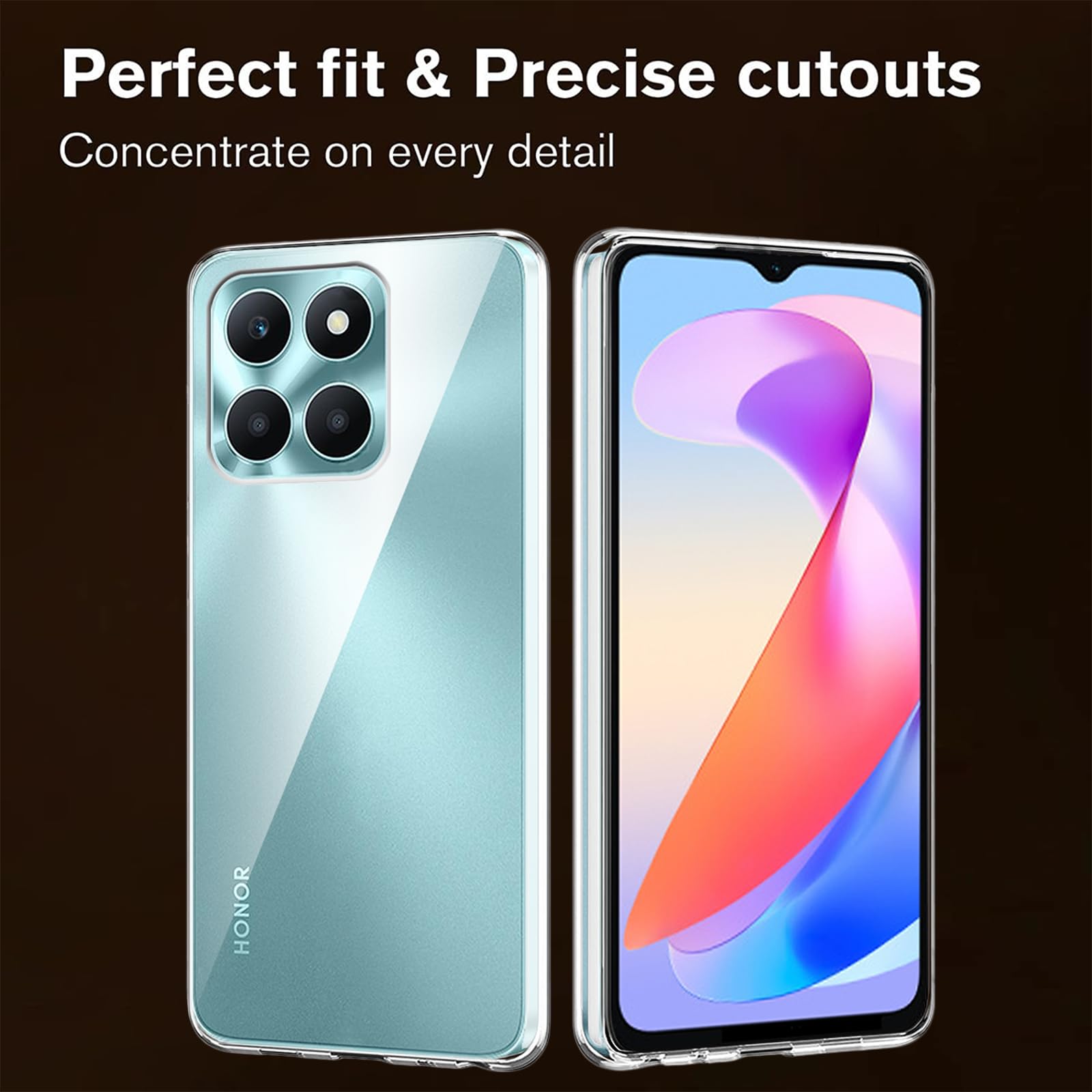 Cover Per Honor X6a + Pellicola Vetro Temperato In Omaggio - Custodia Trasparente Morbida TPU Antiurto E Antigraffio, Ultra Sottile - 4