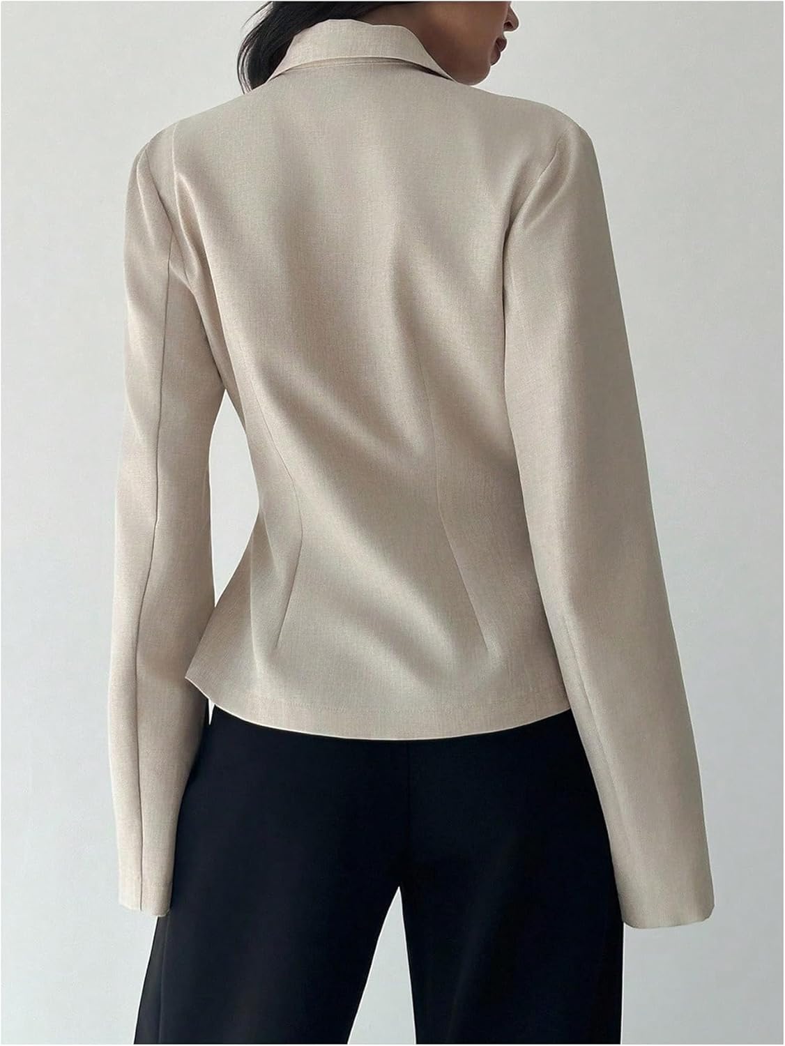 GORGLITTER Women's Fitted Blazers Cinched Waist Long Sleeve Business Casual Jacket Outerwear Office Work Outfits