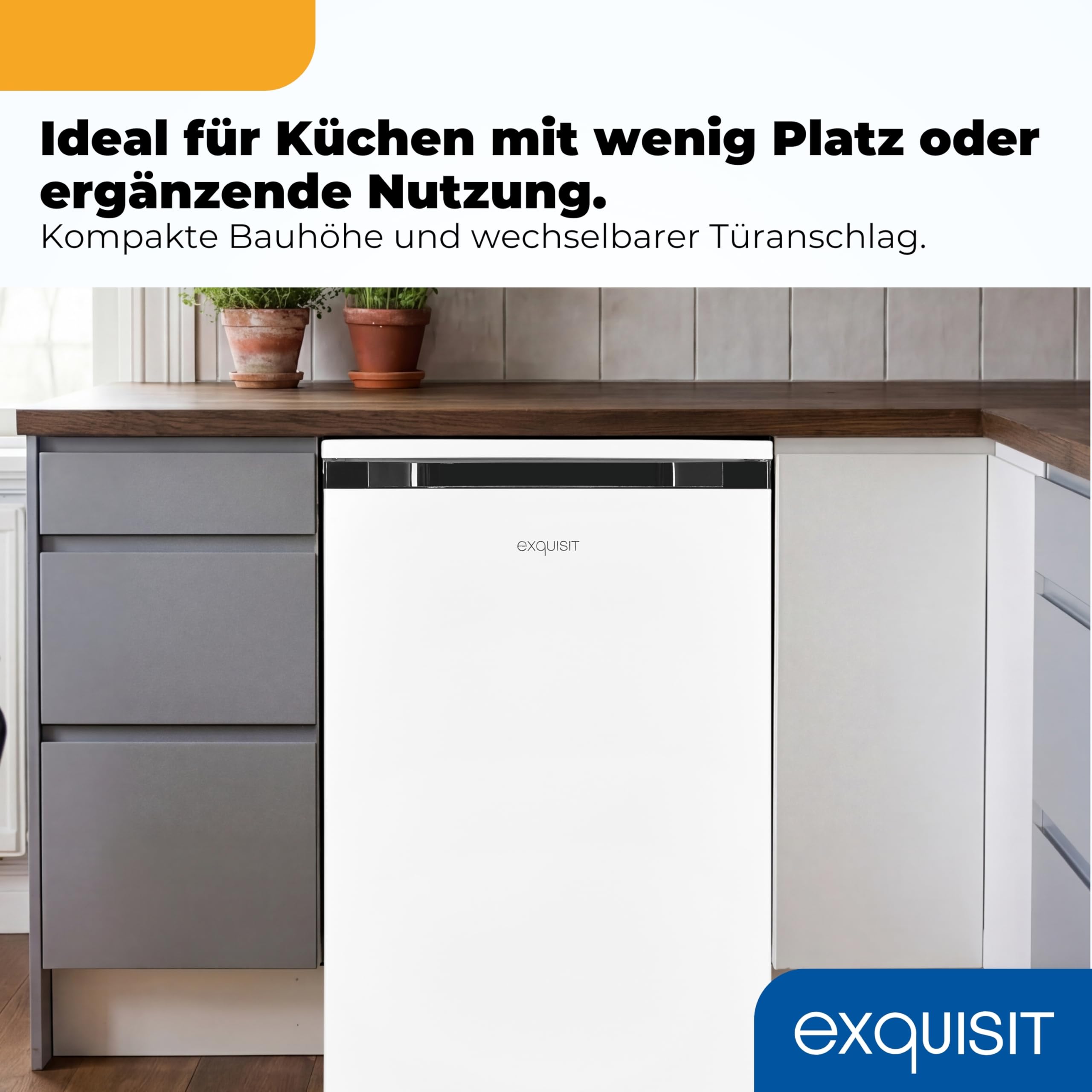 Exquisit GS581-051C Gefrierschrank 85 l Nutzinhalt Weiß Energieklasse Freistehender Tiefkühlschrank 4-Sterne-Gefrierfach 39 dB 84,5 x 54,9 x 55,7 cm