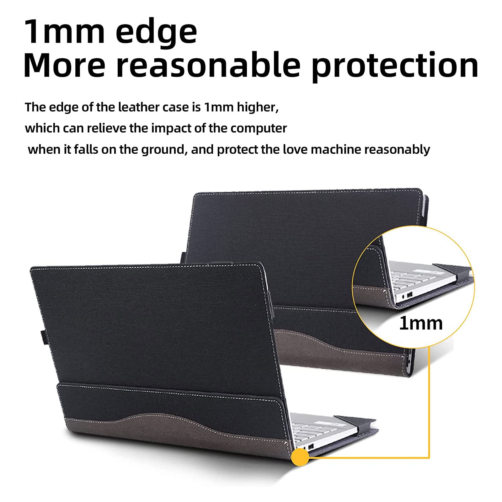 Laptop Cover For Dell Inspiron 5645 5640 5635 5630 5625 5620 16" 2-in-1 All Inclusive Drop Case 16" PU Leather Inside Pocket Cover (Pink - View #5