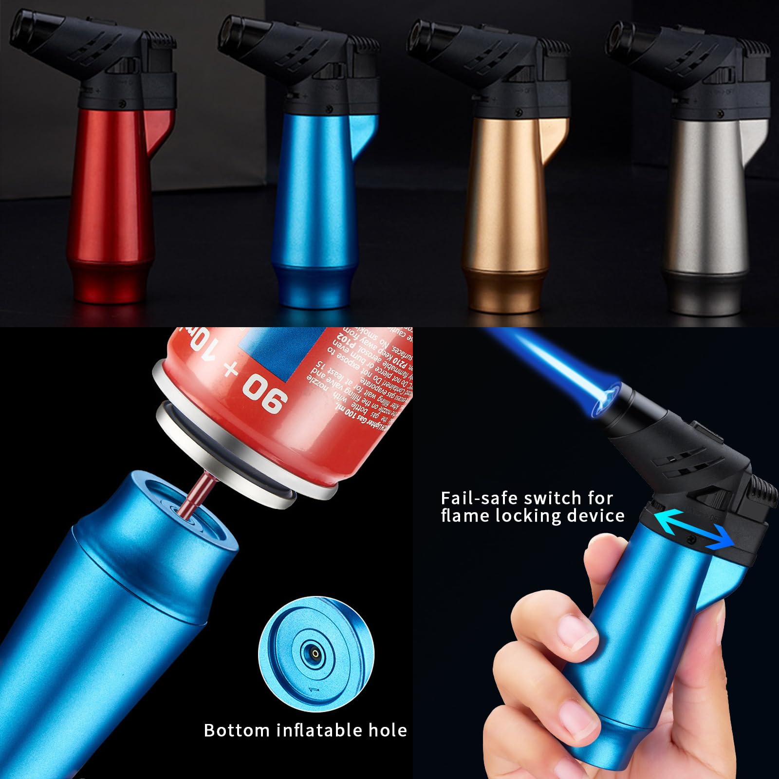 2 Briquets Tempêtes, Briquet Gaz Rechargeable, Jet Flamme