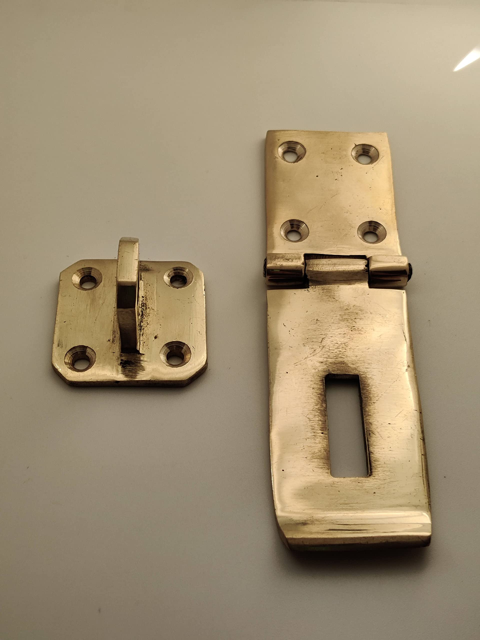 BRASS INDIA Full Brass CHAPRAS |Door/Drawer/Box Handlesets Handle Lock | Size: 3 inch(Small) to 5 inch (Large) | Model:513 Peti Handle Lock | Jewellery/Makeup Box Handle| (B09RZQX5MJ) Amazon Price History, Amazon Price Tracker