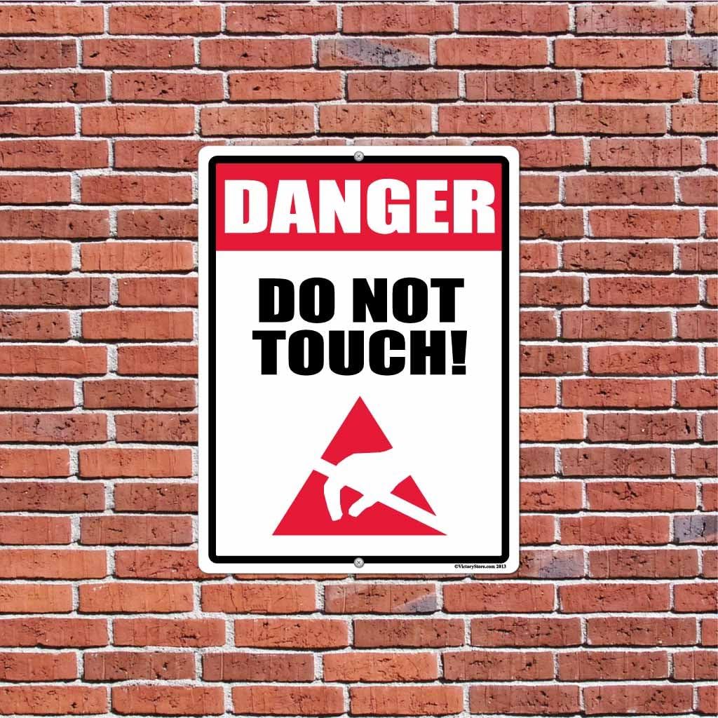 VictoryStore Yard Sign Outdoor Lawn Decorations: Danger Do Not Touch! Aluminum Sign, Size 12 inch x 18 inch