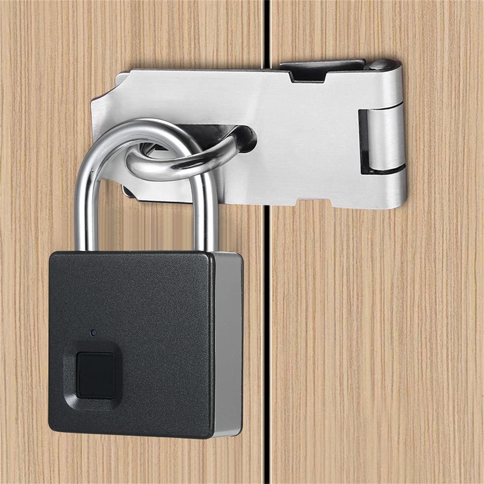 Candado Inteligente con Huella Dactilar Lock de huellas dactilares inteligente Huellas digitales Puerta for candado Garage para Seguridad(Schwarz)
