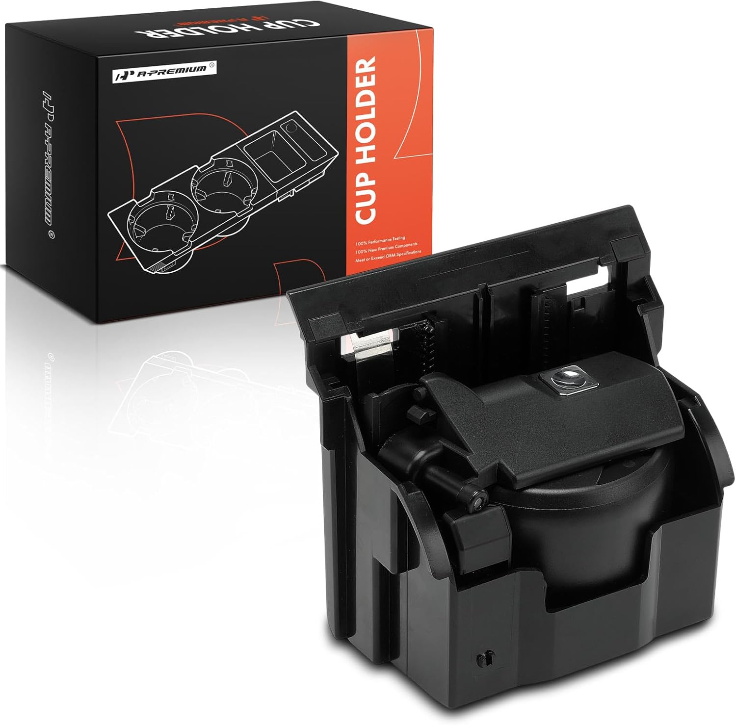 A-Premium Cup Holder Compatible with Mercedes-Benz S350 2006, S430 2003-2006, S500 2003-2006, S55 AMG 2003-2006, S600 2003-2006, S65 AMG 2006, Center Console, Black