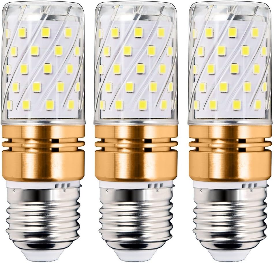 3 Pack E27 Candle Bulbs 12W Screw LED Light Bulbs, E27 LED Bulb LED Corn Bulbs, Screw LED Candle Bulbs, Warm White 3000K, Non-Dimmable [Energy Class A+] [Energy Class A+]