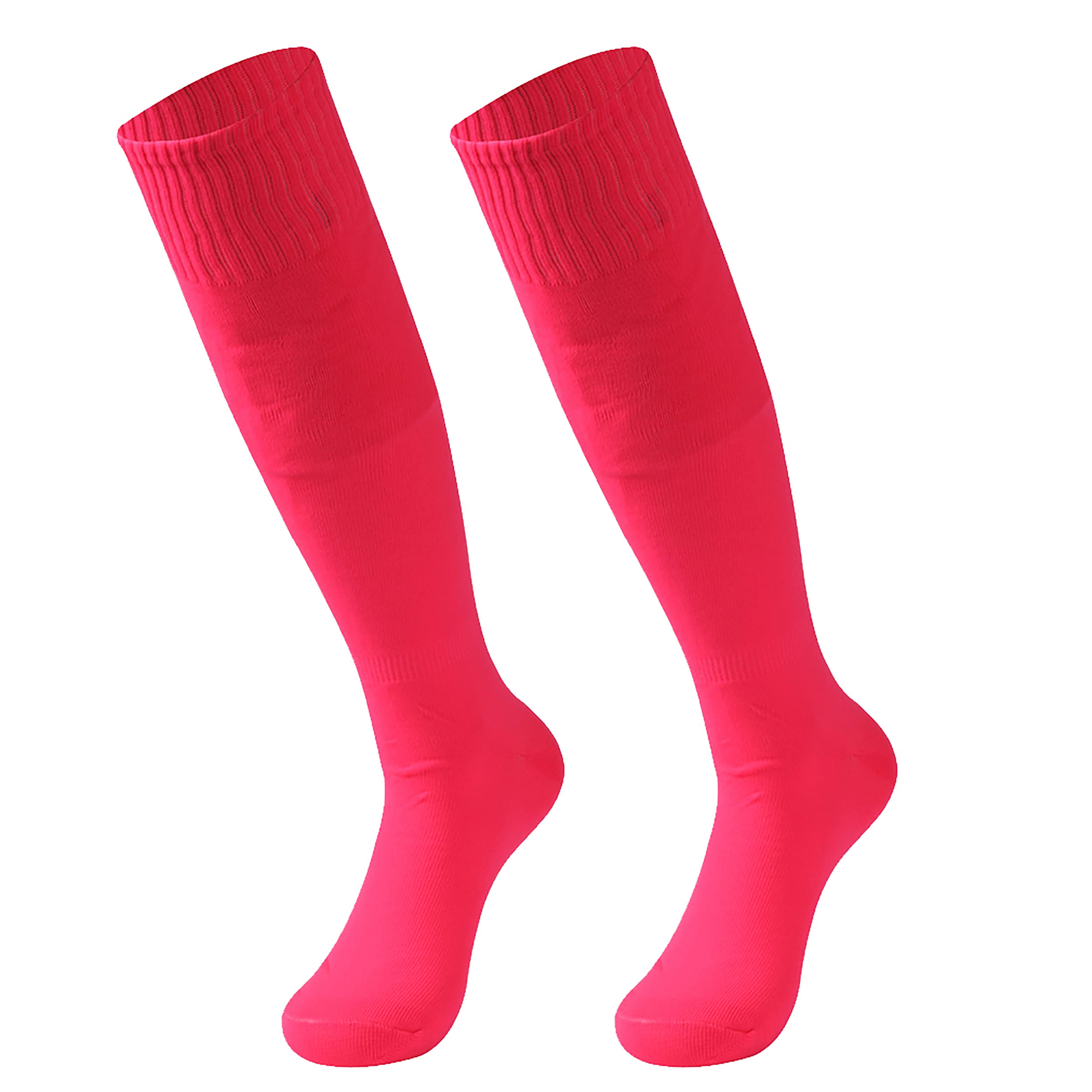 Fußballsocken für Herren, Jungen, sportliche Kompression, kniehoch, Fußballsocken, 2 Paar, Rosa, 2 Rosa, Einheitsgröße