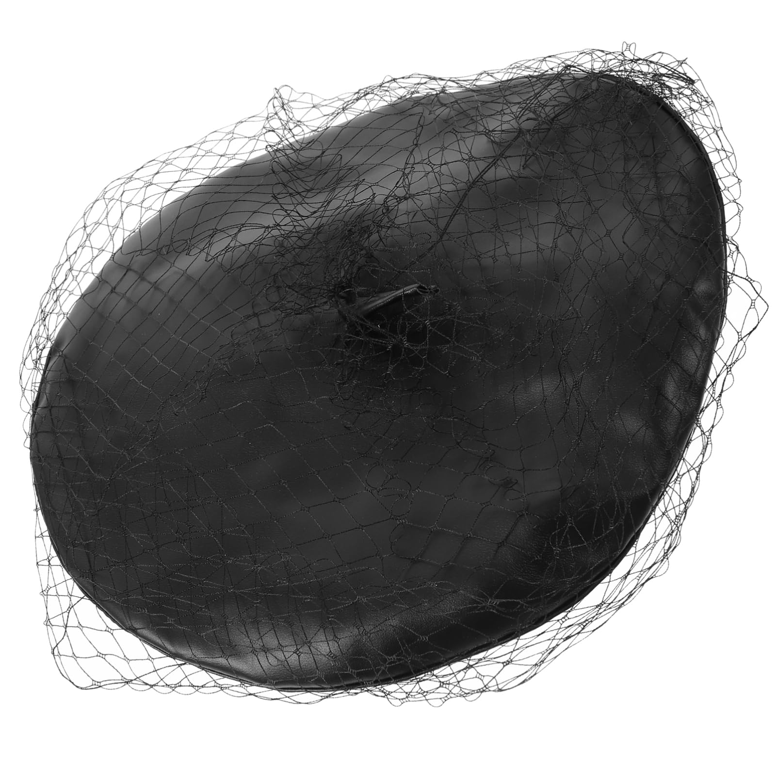 FRCOLOR Fashion Beret Hat Wide Brim Fedora Vintage Veil French Style Decorative Hat for Women Black