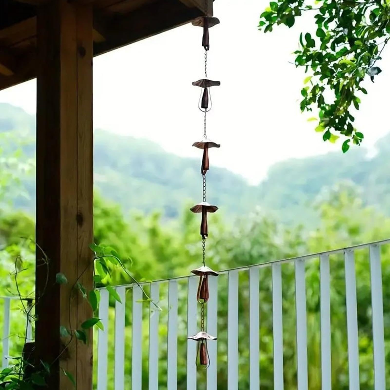 Générique Catena antipioggia a fungo per grondaie | Alternativa decorativa per acqua piovana | Catena per grondaie per esterni, decorazione giardino terrazza patio casa