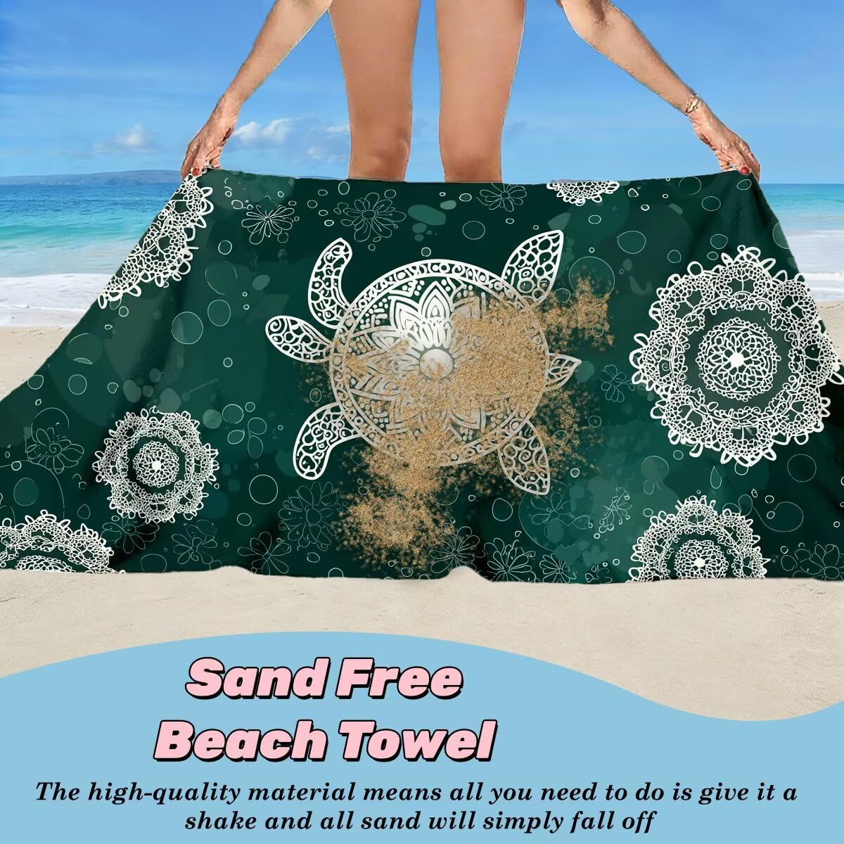 Serviette de Plage XXL 90x200 cm, Lot de 2 Serviette de Bain Microfibre, Anti Sable Serviettes Plage, Séchage Rapide Drap de Bain pour Homme Femme, Portable Fine Serviettes pour Fitness (Rétro) -4059