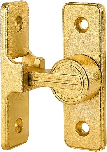 Miniatura 5 de 3 paquetes de pestillos para puerta de granero, cerradura de puerta dorada de 90 grados, herrajes para puerta abatible, cierre de cerradura de