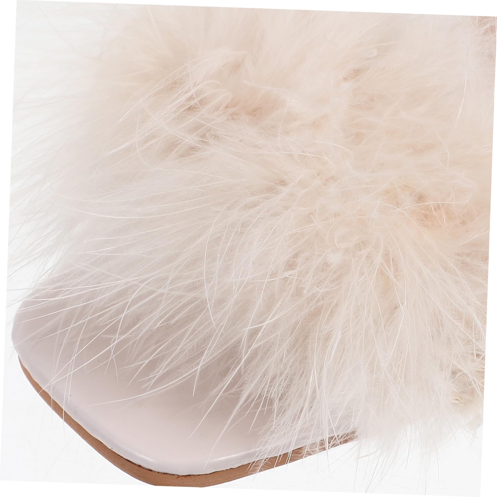 Mikikit Pantuflas de Tacón Peludo para Mujer, Talla 38, 1 Par