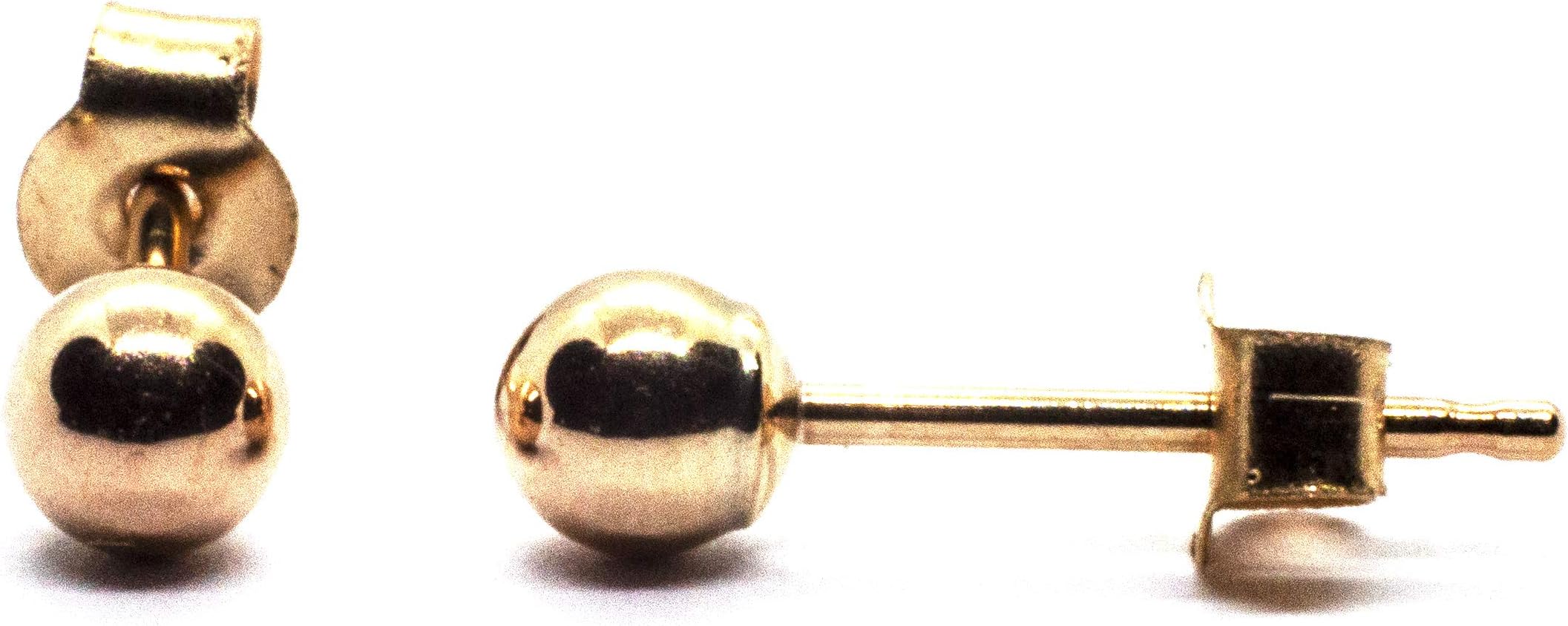 3 mm Gold Ball Stud Earrings in 9ct Yellow Gold