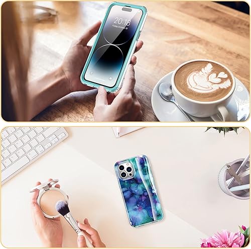 Miniatura 6 de Esdot - Funda protectora para iPhone 14 de 6.1 pulgadas con protector de pantalla integrado, cubierta resistente de grado militar con diseños