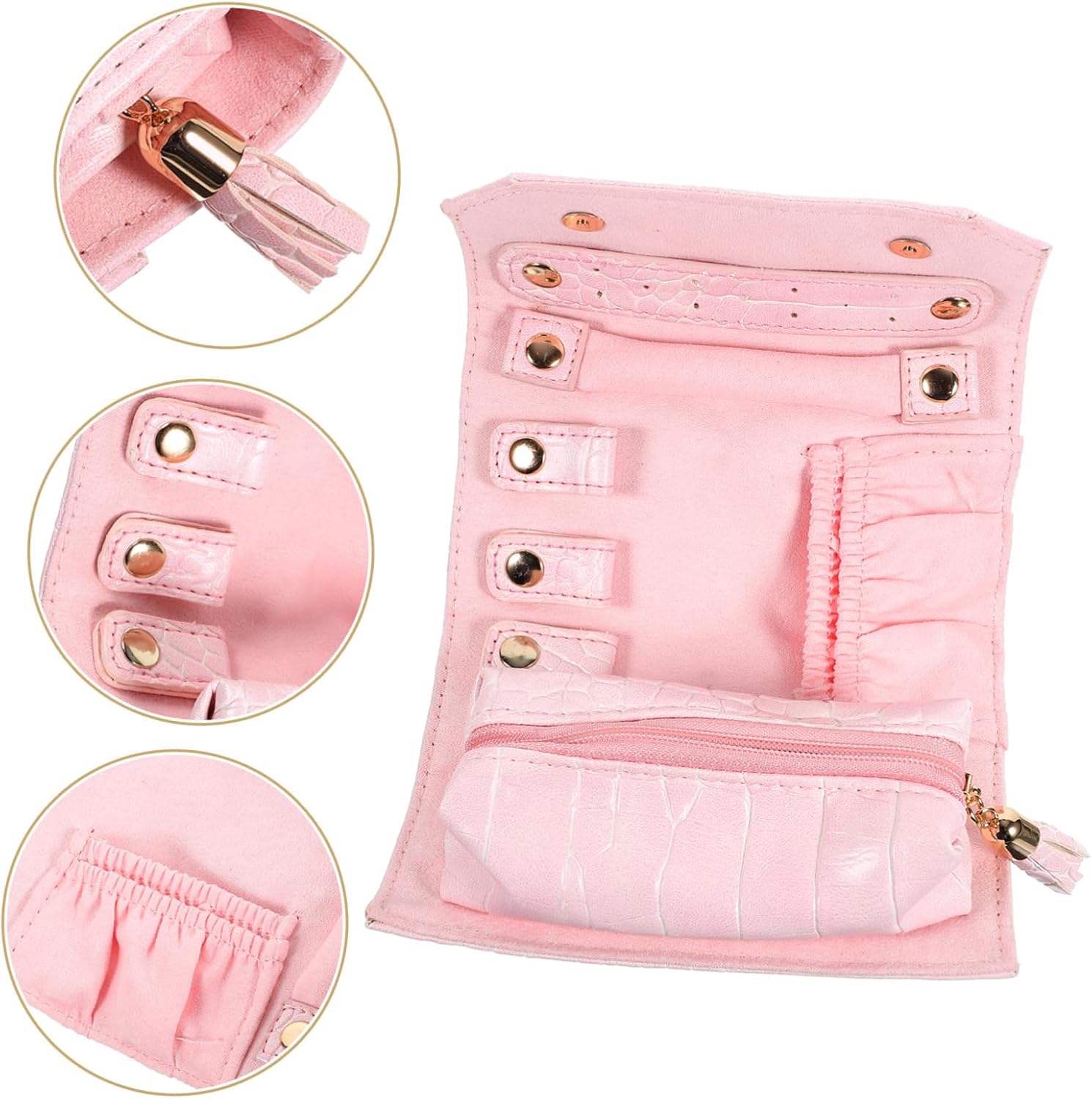 Jewelry Roll Bag Organizer Travel Purse Aesthetic Jewelry Storage Roll