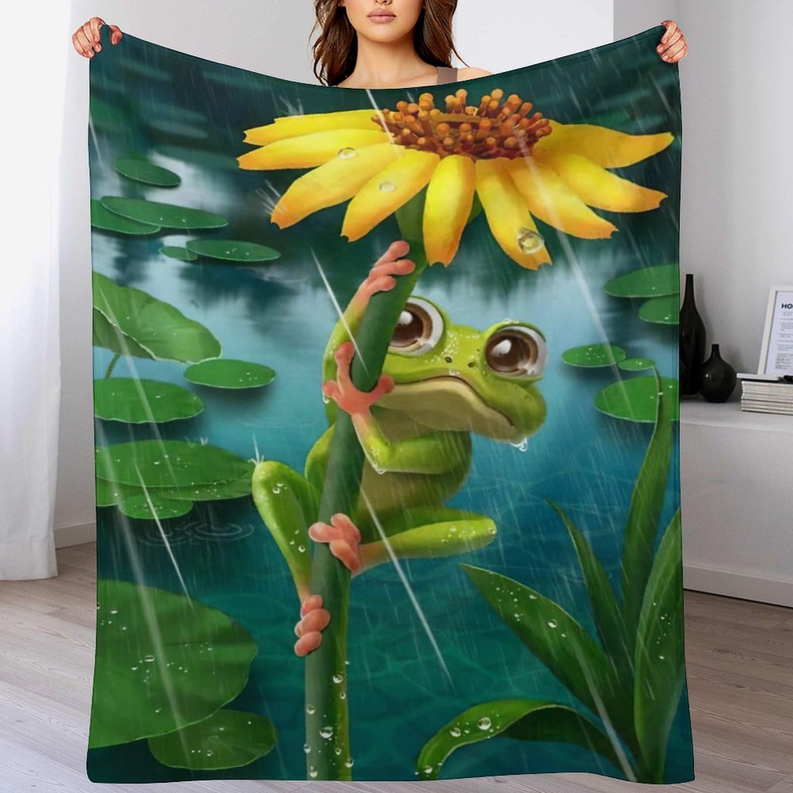 Couverture polaire grenouille : douceur flanelle pour vos soirées canapé