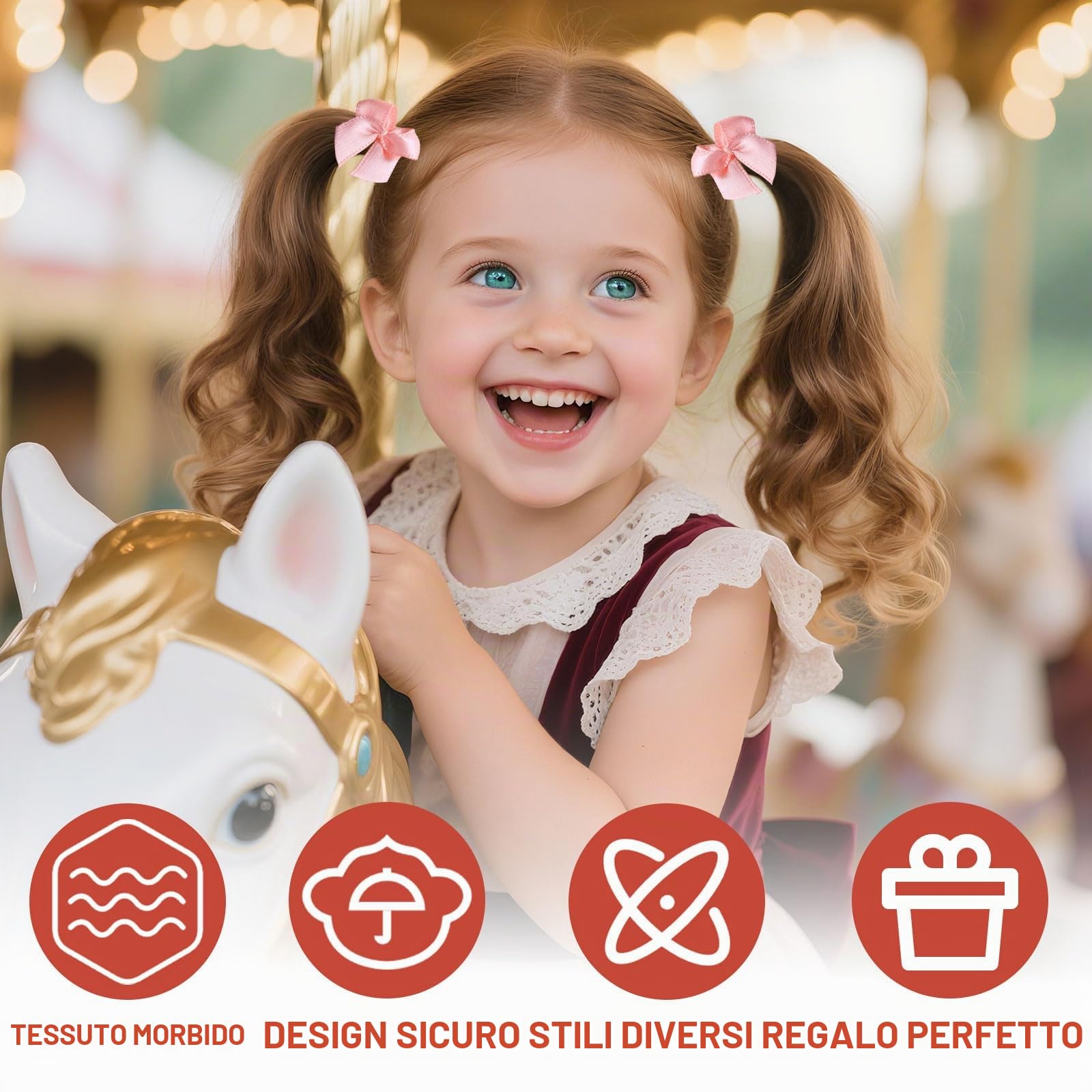 Set di accessori per capelli da bambina, 230 pezzi, clip a farfalla e fasce elastiche, rosa e multicolore
