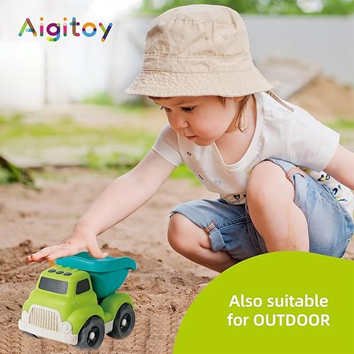 Miniatura 6 de Aigitoy Camión volquete de juguetes para niños pequeños, camión bio-plástico sostenible para niños de 3 años de edad, para interiores y exteriores,