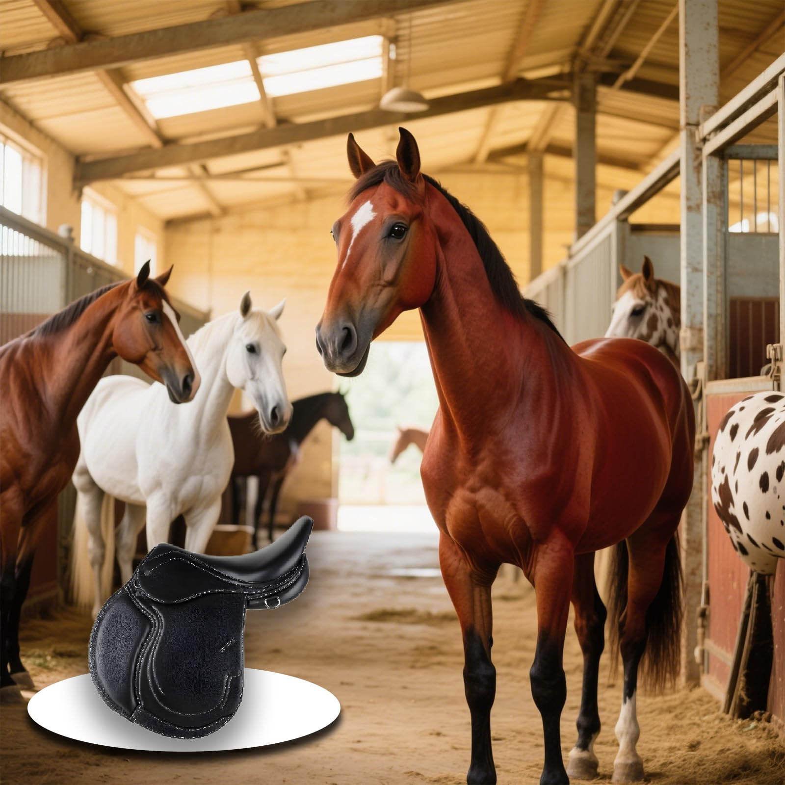 Sella da Salto, Sella Americana, Cavallo da Dressage, Sella Western, Sella da Equitazione, Sella da Corsa, Sella da Cavallo in Pelle Bovina, per Tutti i Tipi di competizioni, Ranch