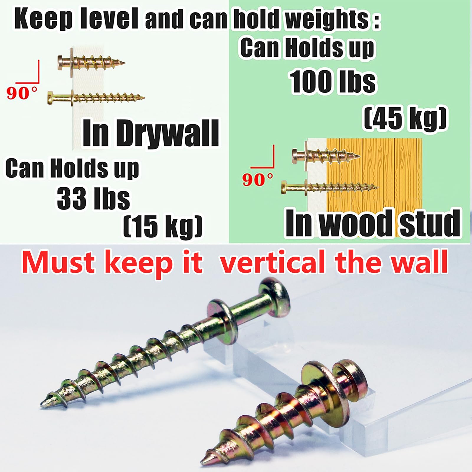 laffeya Picture Hanging Screws, 4-in-1 Bear Claw Screw for Various Framed Items Easy to Use for Hanging Pictures Posters - Image 4