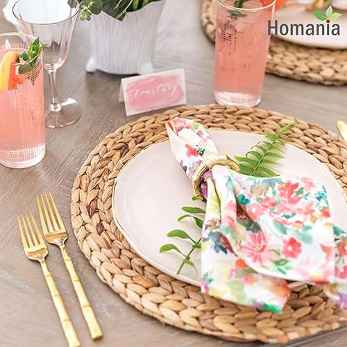 Miniatura 7 de Juego de 6 manteles individuales redondos, juego de 6 manteles individuales de granja, manteles individuales bohemios, manteles individuales de