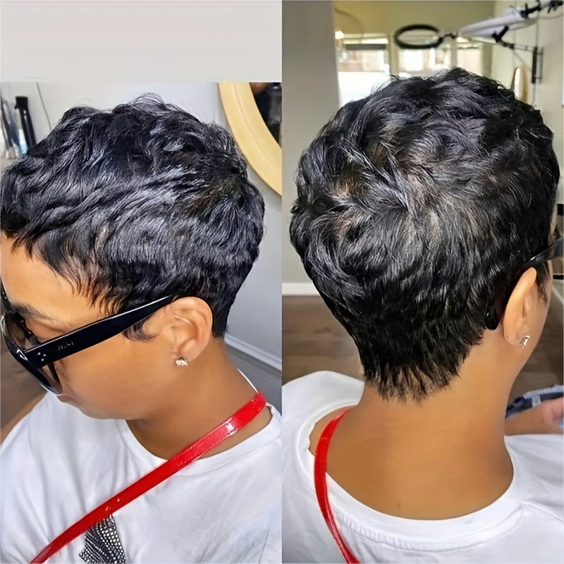 Amazon.com : Amecire Brazilian Human Hair Pixie Cut Wig for  display picture 2