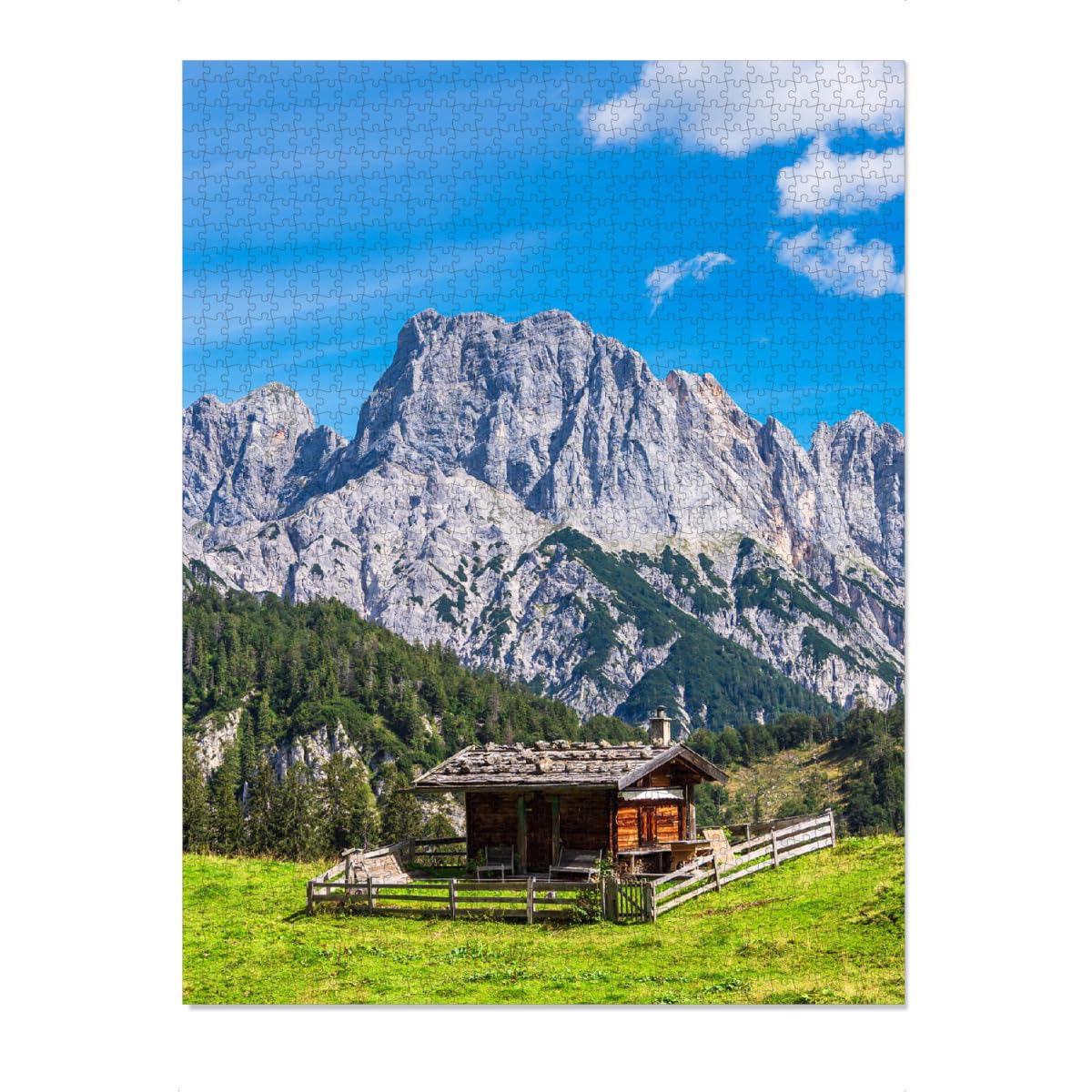 artboxONE-Puzzle XXXL (2000 Teile) Natur Die Litzlalm mit Hütte - Puzzle litzlalm almhütte Alpen