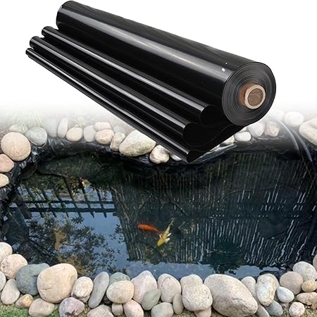 Image ABOORA Pond Liner Rubber Liners, Fish Pond Liner Easy Cutting Underlayment Puncture Tear Resistant Impermeable Pond Skin for Outdoor Water Gardens for Outdoor Ponds, Pond Skins (Size : 10X50m)