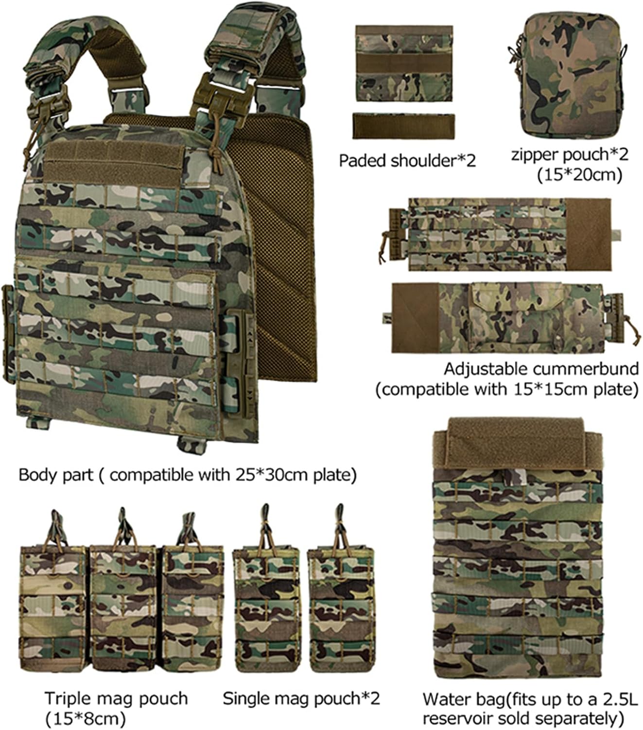 vAv YAKEDA Tactical Outdoor Vest Quick Release Adjustable Hunting Vest with PALS Molle System - Image 4