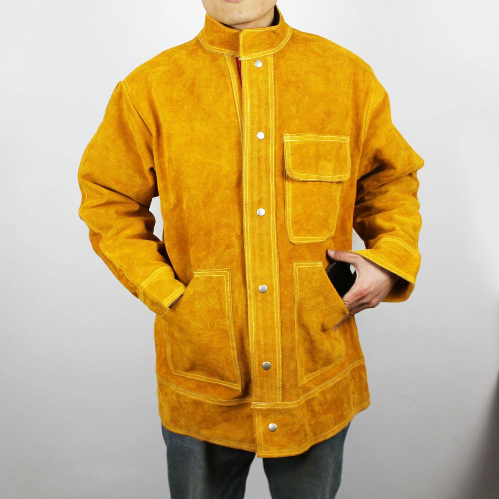 Vestes de soudage d'été ignifuges Vêtements en cuir XXXL, jaune