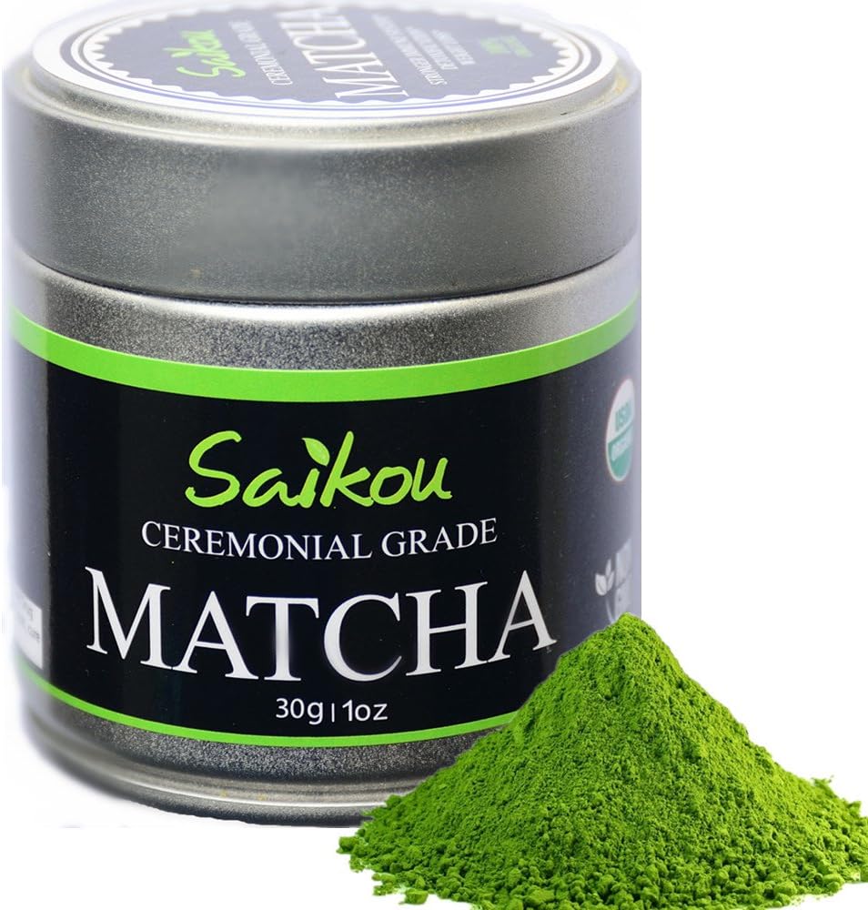 Japanese Matcha Green Tea Powder - Authentic Organic Ceremonial Grade 1st Harvest Highest Quality - Antioxidants From Japan - Perfect for Tea Ceremonies - 1oz Tin