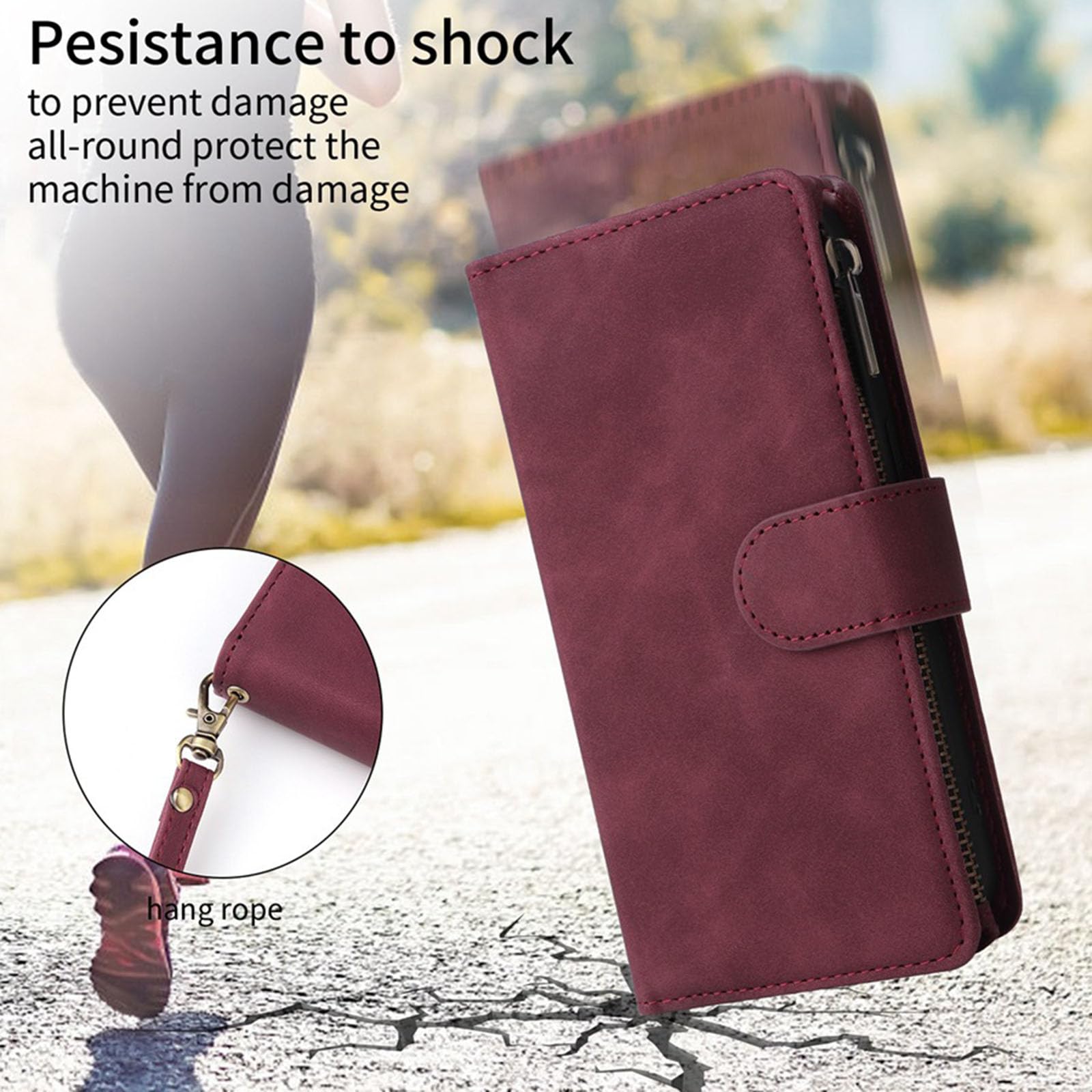 Custodia a portafoglio in pelle per Samsung Galaxy Z Fold 8 Ultra Marrone