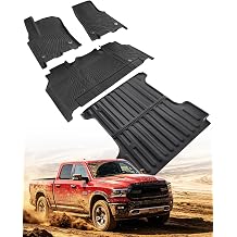 Floor Mats & Cargo Liner for Dodge Ram 1500 Crew Cab 2025 2026 with Rear Under-Seat Factory Storage Bucket Seat All Weather TPE Car Mats Truck Mat for 2025 2026 Dodge Ram 1500 Crew Cab