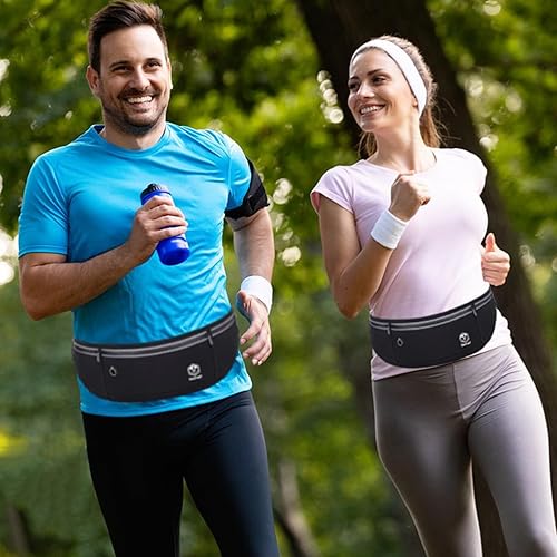 Miniatura 7 de Cangurera delgada para correr con cinturón para correr, soporte para teléfono para mujeres y hombres, riñonera para correr, senderismo, viajes,