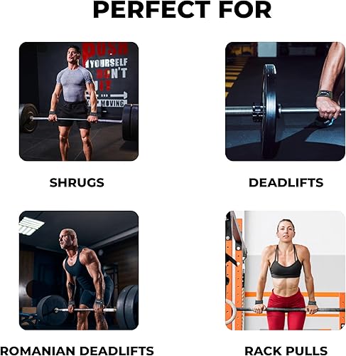 Miniatura 7 de Lifting Straps for Weightlifting, Bodybuilding, Powerlifting, Strength Training, & Deadlifts - Padded Neoprene 21 inch Cotton Lifting Wrist Straps,