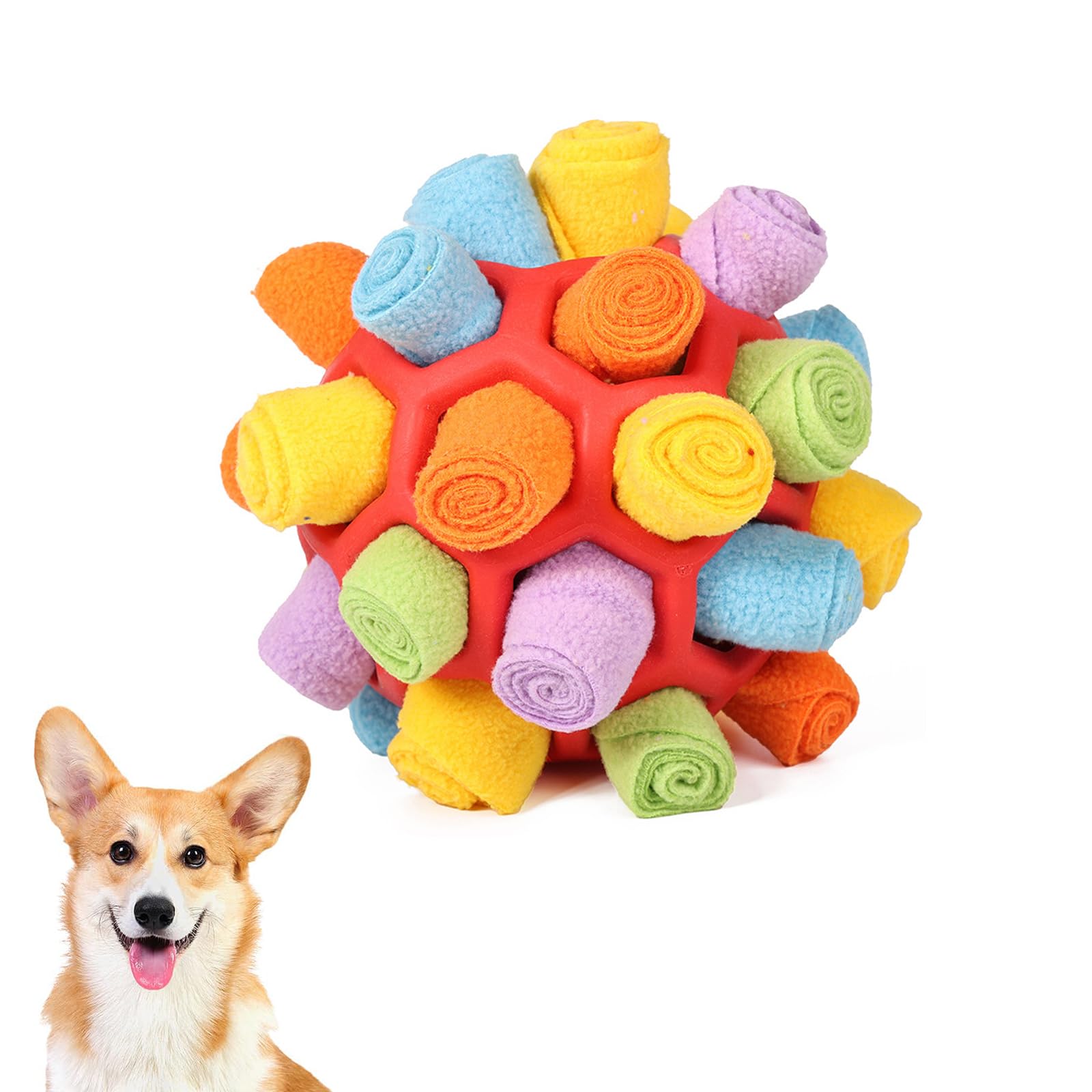 ONEINHE Interactive Foraging Ball Toy for Dogs, Bite Resistant Pet Snuffle Puzzle Toys for Puppy Small Medium Dogs Slow Feeder