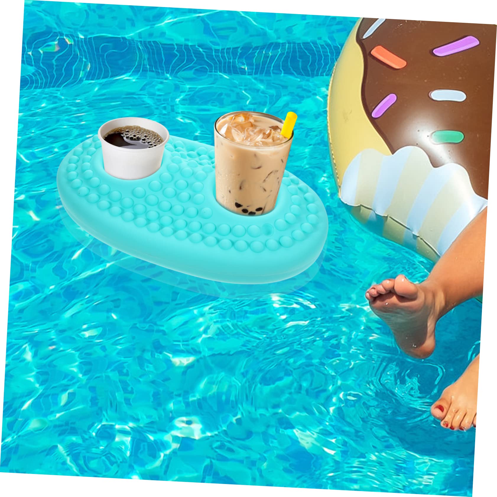 Portabicchieri da Piscina Galleggiante in Silicone per Ragazzo Ragazza | Gonfiabile Porta Bevande, Piscina Gonfiabile, Festa Estiva, Water Games, Beach Party