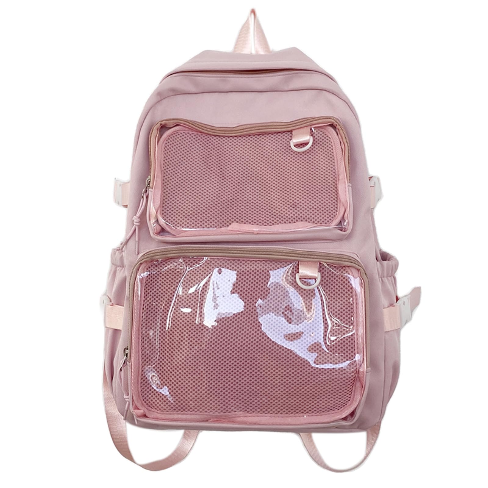 Zaino da Viaggio Borsa Trasparente ITA per Ragazze Fumetti Svantaggi Grande capacità Donna Moda Borse Scolastiche Studente Universitario-Pink