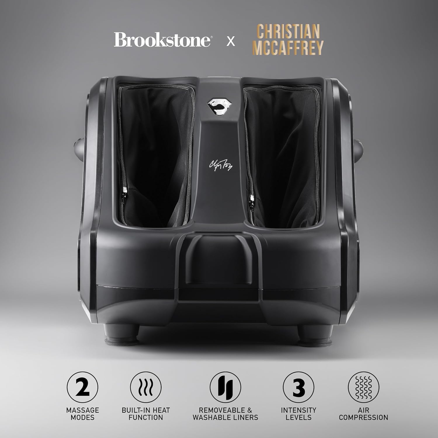 Brookstone Foot and Calf Massager with Heat Adjustable Intensity, Deep Tissue Relief & Circulation Support