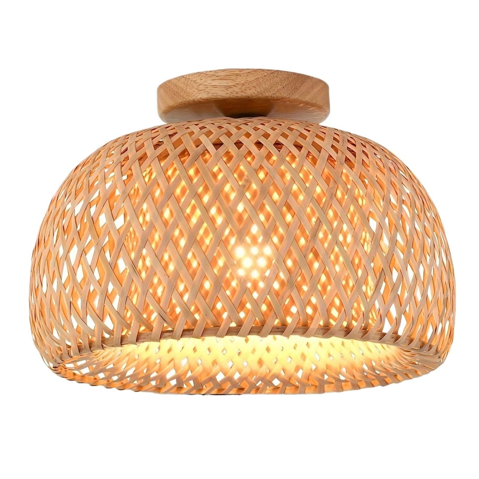 RRYPBOVG Pendant Lights Shade Living Room Ceiling Lights E26/E27 Handcrafted Fixture Woven Lampshade Ceiling Lamps for Kitchen Bedroom