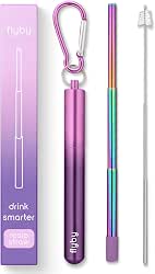 Flyby Portable Reusable Drinking Straws | Collapsible & Foldable Telescopic