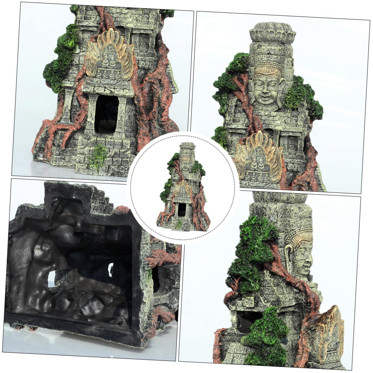 Toddmomy 1pezzi Decorazione Acquario Resina con Statua Buddhista Ornamento per Pesci e Paesaggio Sottomarino Decorazione per Ambienti Domestici e Uffici