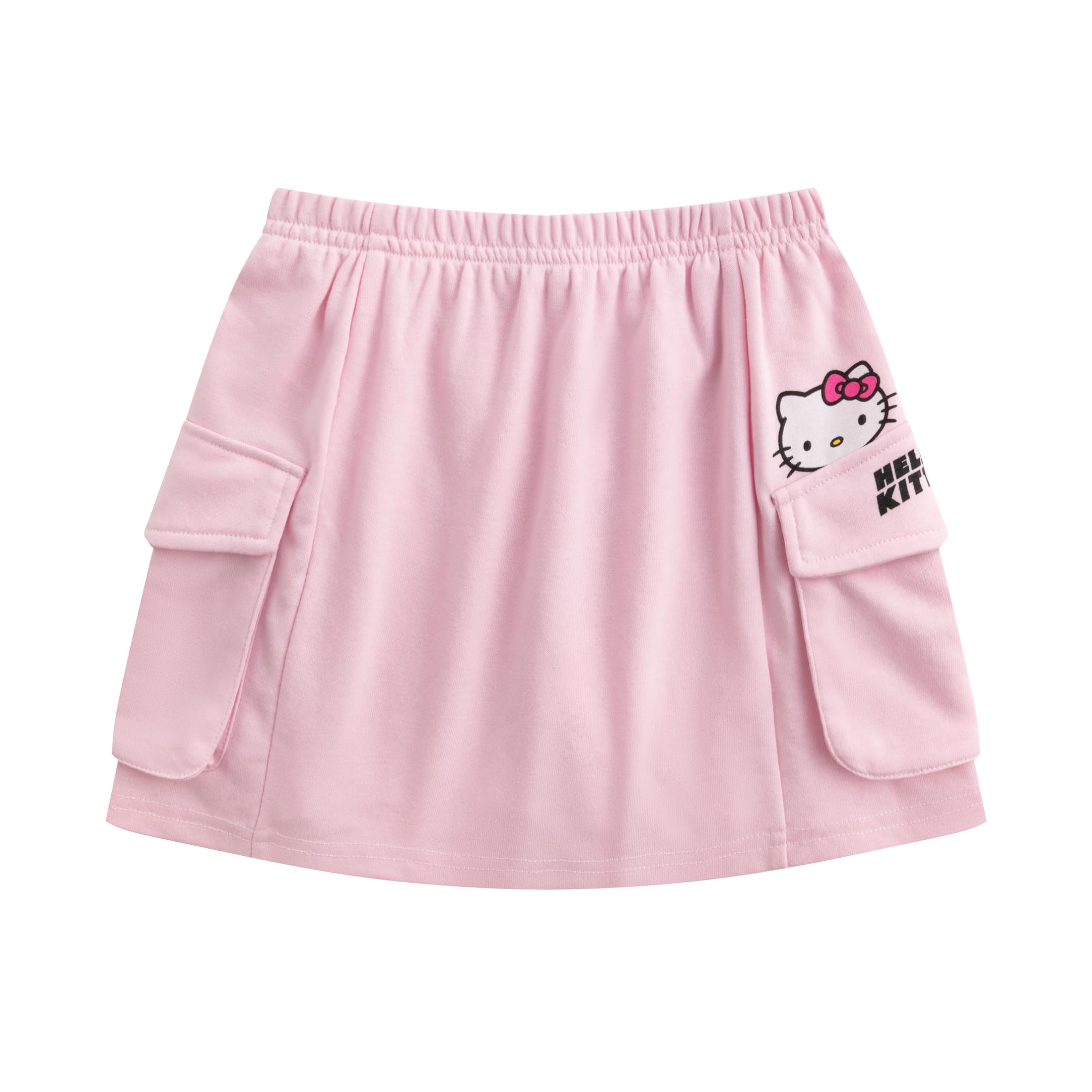 Hello Kitty Sanrio - Conjunto de 2 piezas de sudadera de rizo francés y falda pantalón para niñas grandes