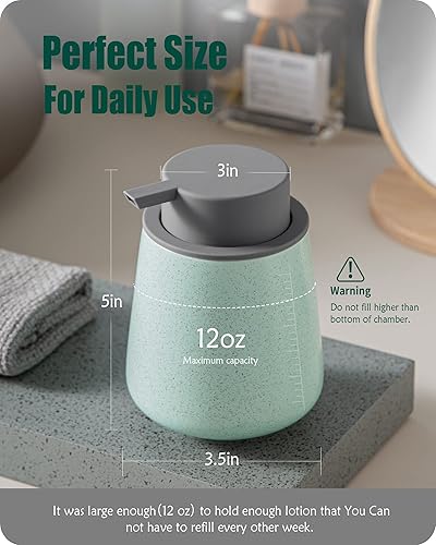 Miniatura 2 de Dispensador de jabón  Dispensador de jabón de mano de cerámica para baño, dispensador de jabón líquido recargable de 12 onzas con bomba extraíble