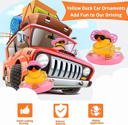 Miniatura 7 de Accesorios de pato para automóvil, pato de goma para tablero de automóvil, decoración de pato de automóvil, lindo tablero de instrumentos de pato de