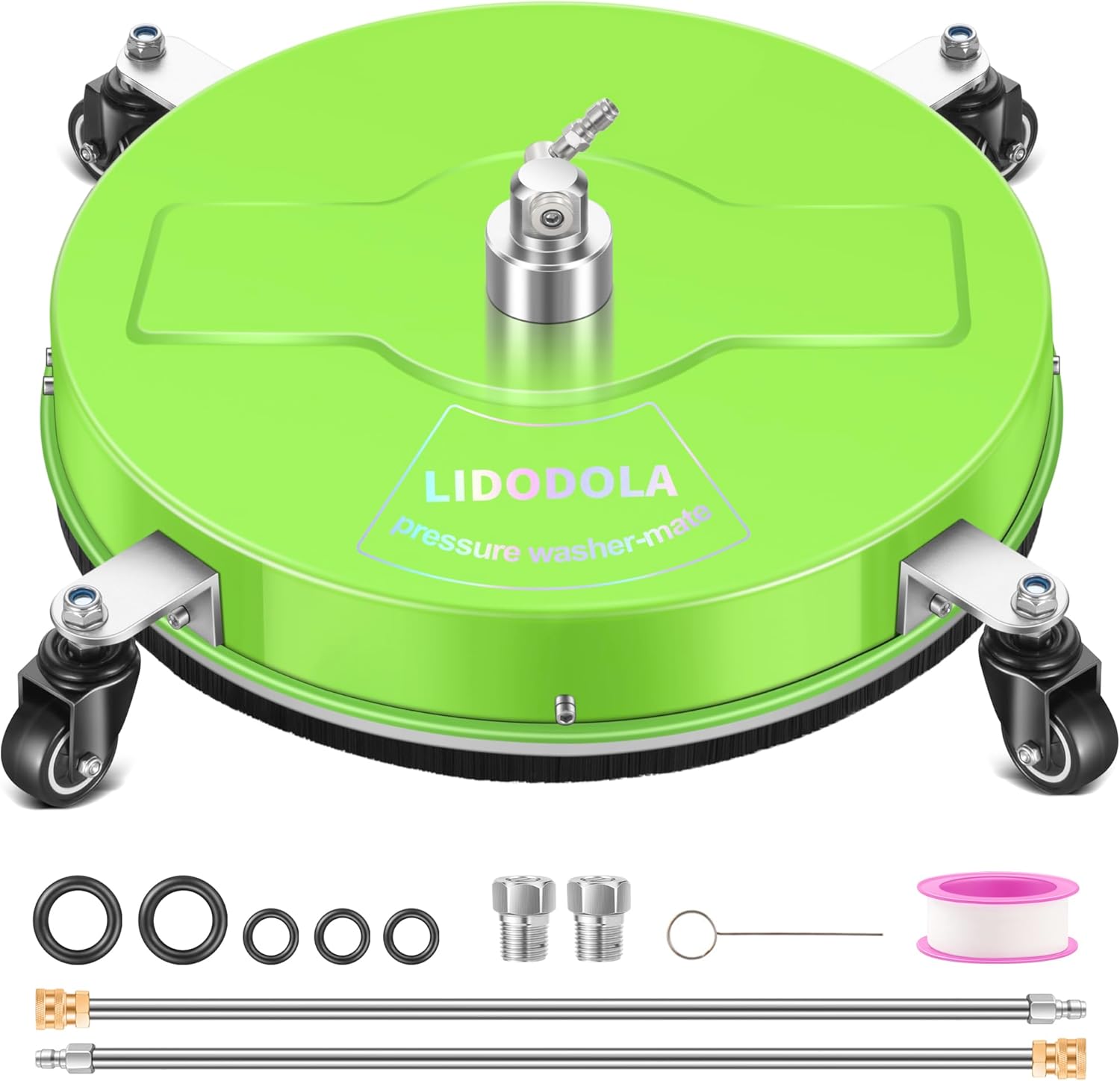 19インチ 高圧洗浄機表面クリーナー ホイール4個付き - ステンレススチール表面クリーナー 高圧洗浄機アタッチメント用 コンクリー